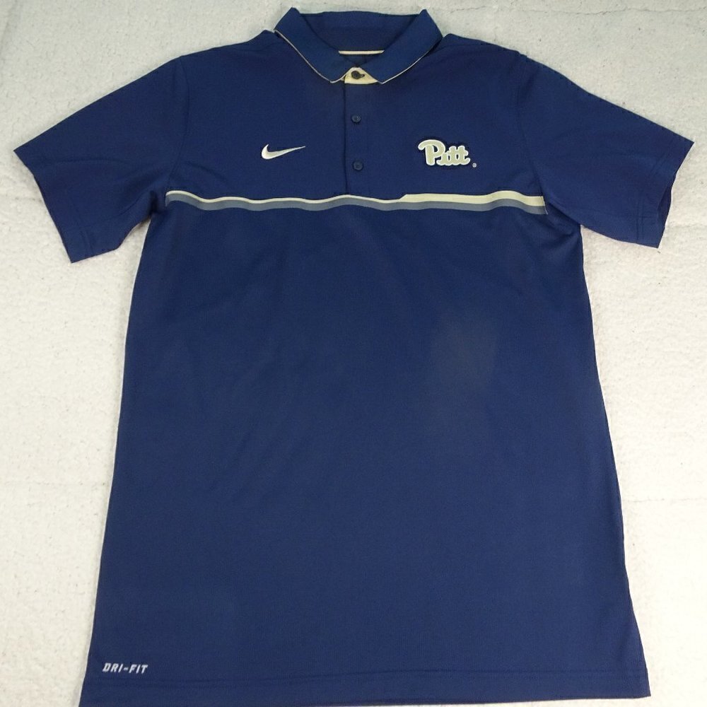 NCAA Pitt University Nike Blue Polo Dri-Fit Medium